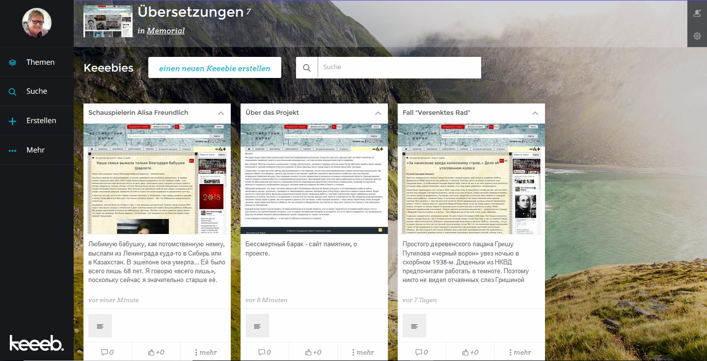 Themensammlung zu Memorial - Übersetzungen aus dem Russischen